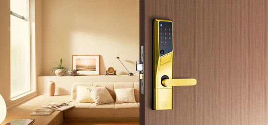 Door Keypad Lock In Gold Finish
