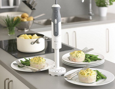 Electric Hand Blender In White And Grey