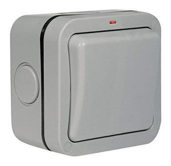 Weather Proof Switch Socket In Grey