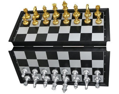 Balanced Light Modern Chess Set In Black And White