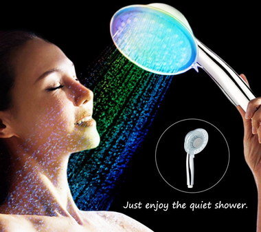 LED Shower Head In Square Chrome Style