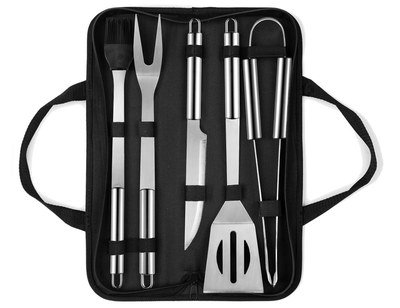 Grilling BBQ Tool Set In Bag With 2 Black Straps