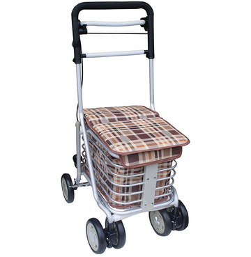 4 Wheeled Mobility Shopping Trolley With Square Lid