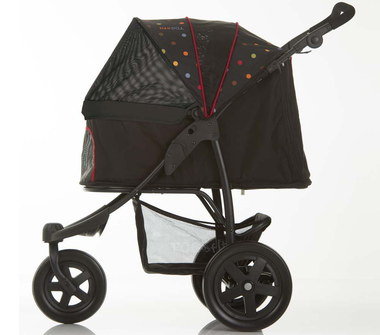 Dog Stroller For 2 Dogs With Black Mesh Cover