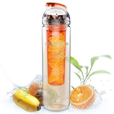 Fruit Infuser Water Bottle With Clip Lid
