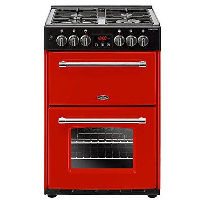 Free Standing Dual-Fuel Cooker Red