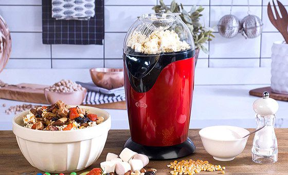 Mini Popcorn Machine In Black And Red