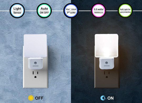 Plug Movement Sensor Lights In All White