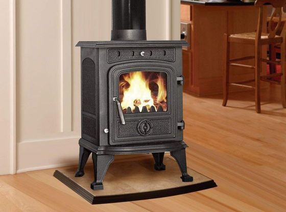 Log Burner Fireplace With Square Glass Front