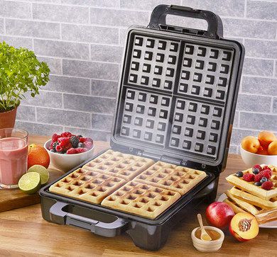 Square Waffle Maker With Black Lid
