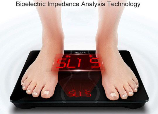Black Fat Measuring Scale With Big Red Digits