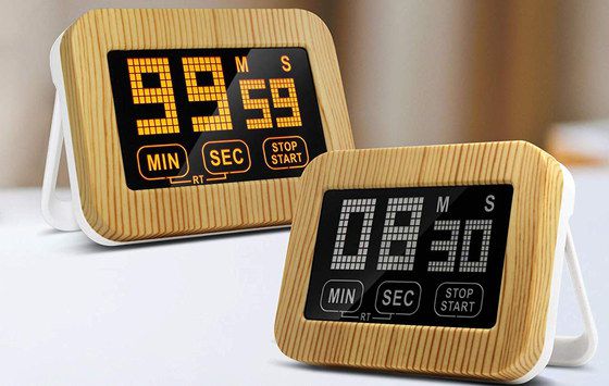Kitchen Timer With Wood Effect Front