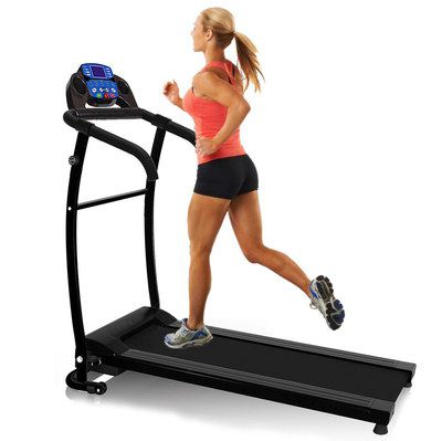 Folding Electric Treadmill With Blue Console