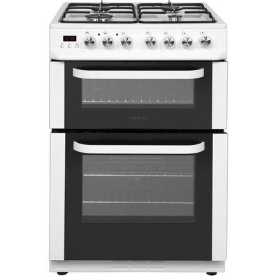 Slim Dual Fuel Cooker In White