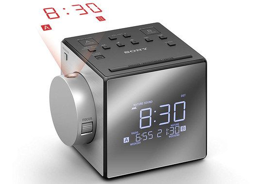 Clock That Projects Time With Steel Cube Finish