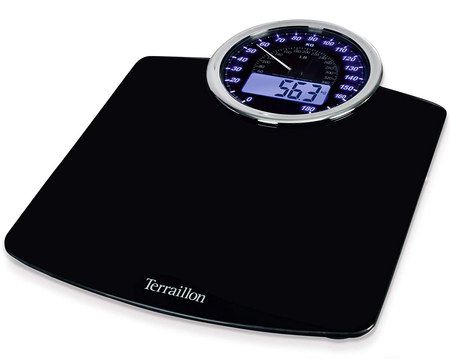 Mechanical Scales In Black With Blue Digits