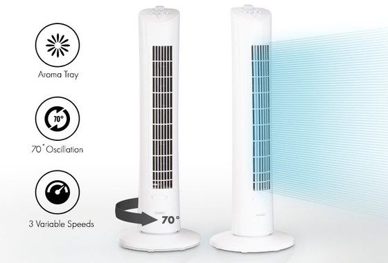 Oscillating Free Standing Fan With White Exterior