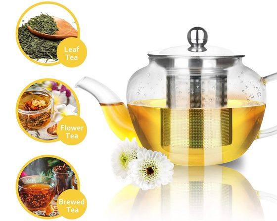 Loose Tea Infuser Teapot With Curved Spout