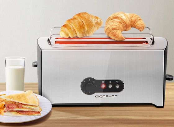 Chrome Extra Wide Long Slot Toaster
