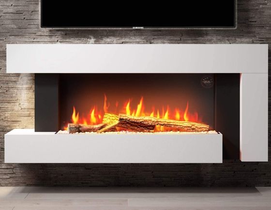 Wall Mounted Electric Fire With Logs