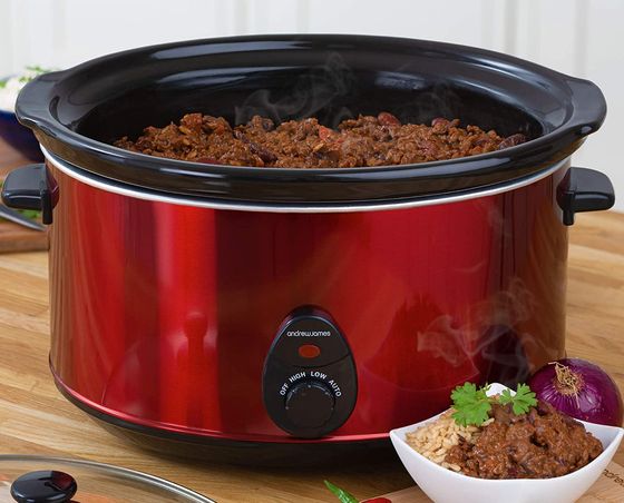 8 Litre Large Slow Cooker In Bright Red With 'See Through' Cover