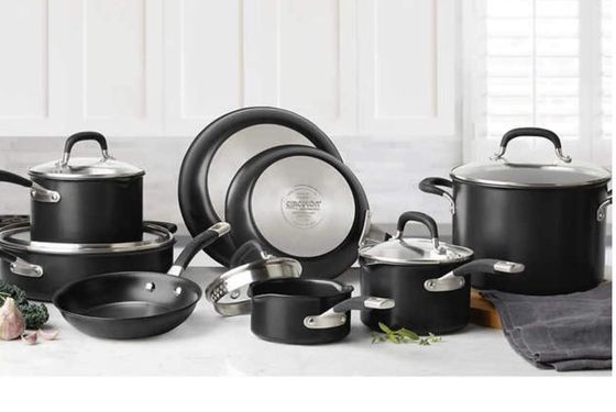 13 Set Saucepans Suitable Induction Hobs In Dark Finish