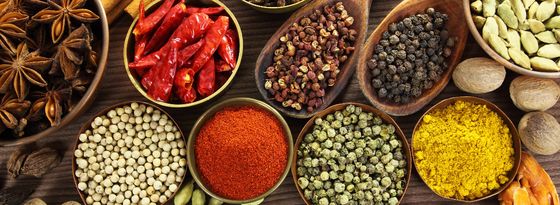 Colourful Spices In Dishes