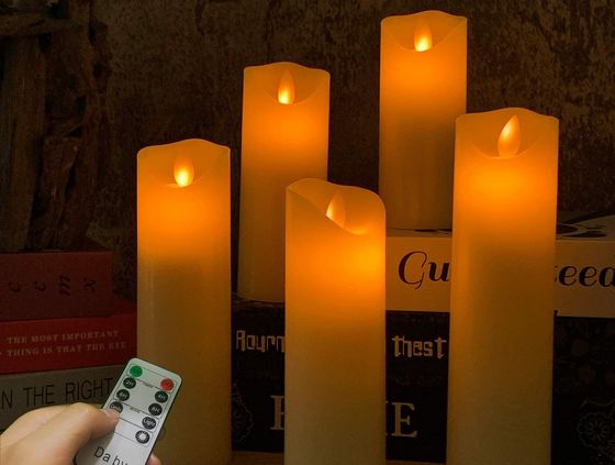 LED Flickering Candles With Grey Remote Control