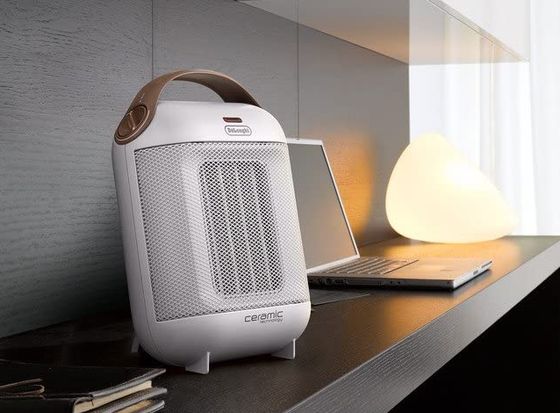 Fan Heater In White With Top Handle