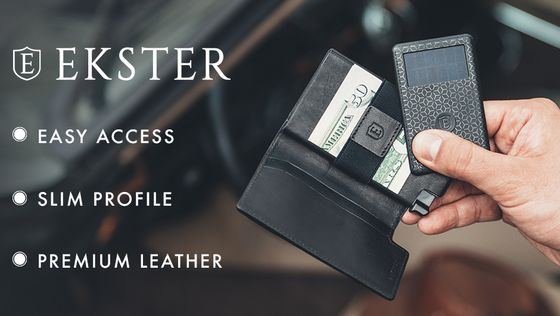 Black Parliament Wallet With Tracker Card