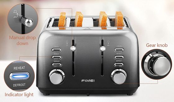 Black Extra Wide Slot Toaster