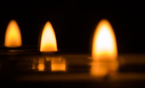 Yellow Flame From Battery Candle
