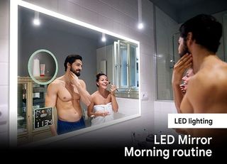 Rectangular LED Lit Bathroom Mirror
