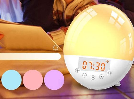 Light Alarm Clock Radio On White Desk