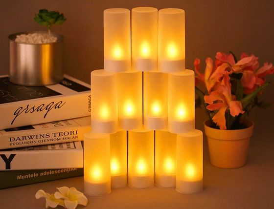 Chic Battery Rechargeable Candles Lined Up In A Row