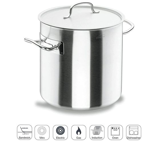Stainless Steel Cookware Stock Pot With Metal Cover