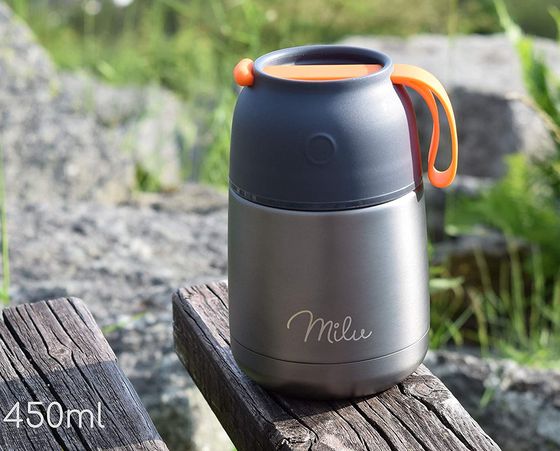 Thermos Food Flask In Grey And Black