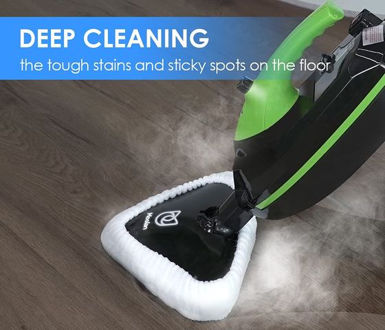 Black Steam Mop Floor Cleaner Upright
