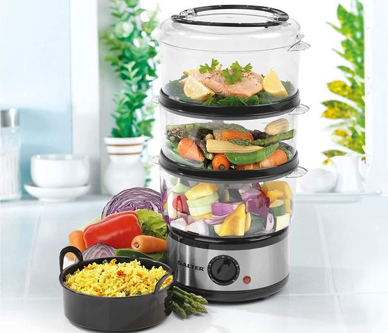 3 Tier Food Steamer With Black Dial