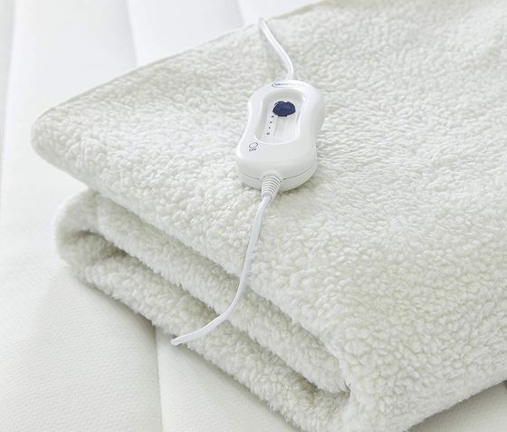 Heated Blanket Double In White With Blue Box