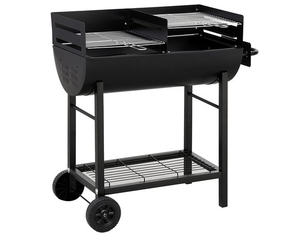 Large Charcoal BBQ With 2 Black Wheels