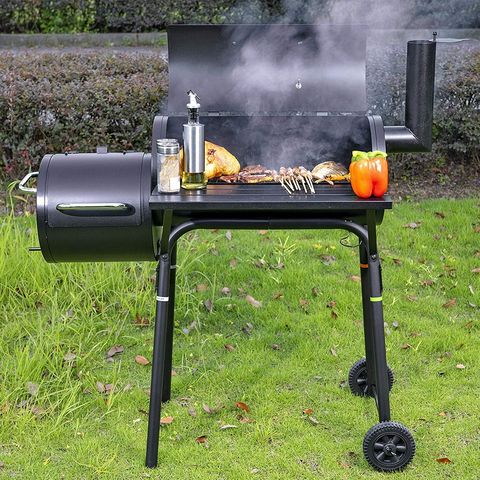 Black Charcoal BBQ With 2 Wheels
