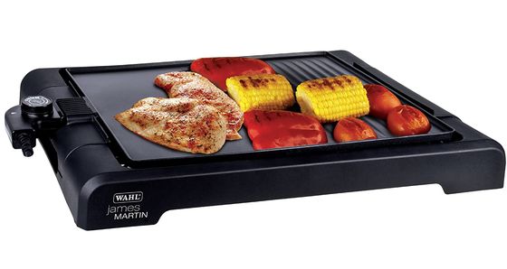 Drip Ledge Electric Grill Pan With Black Ridge Surface