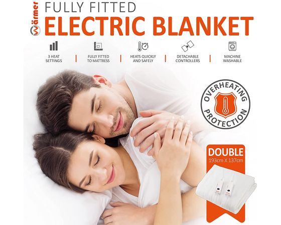 Warmer Electric Heated Blanket With 2 Remotes