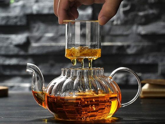 Tea Leaf Teapot With Glass Handle