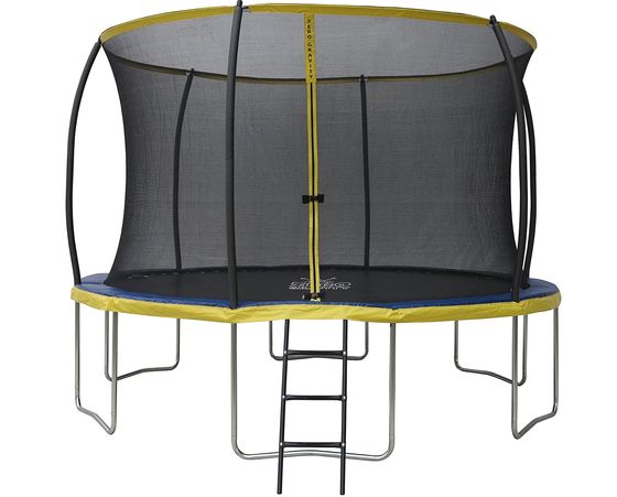 Trampoline In Blue With With Small Ladder