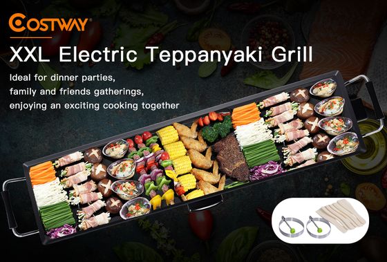 Large Teppanyaki Hot Plate BBQ Design In Black
