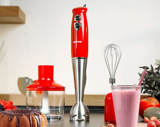 Red 3-in-1 Powerful Hand Blender