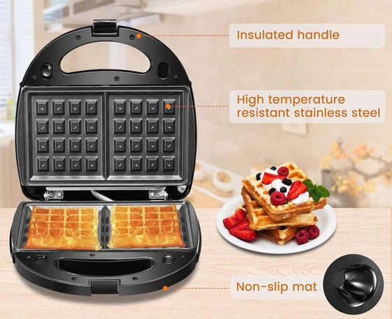 Waffle Maker Machine In Black And Light Blue