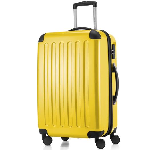 Light 4 Wheel Suitcase In Yellow Finish
